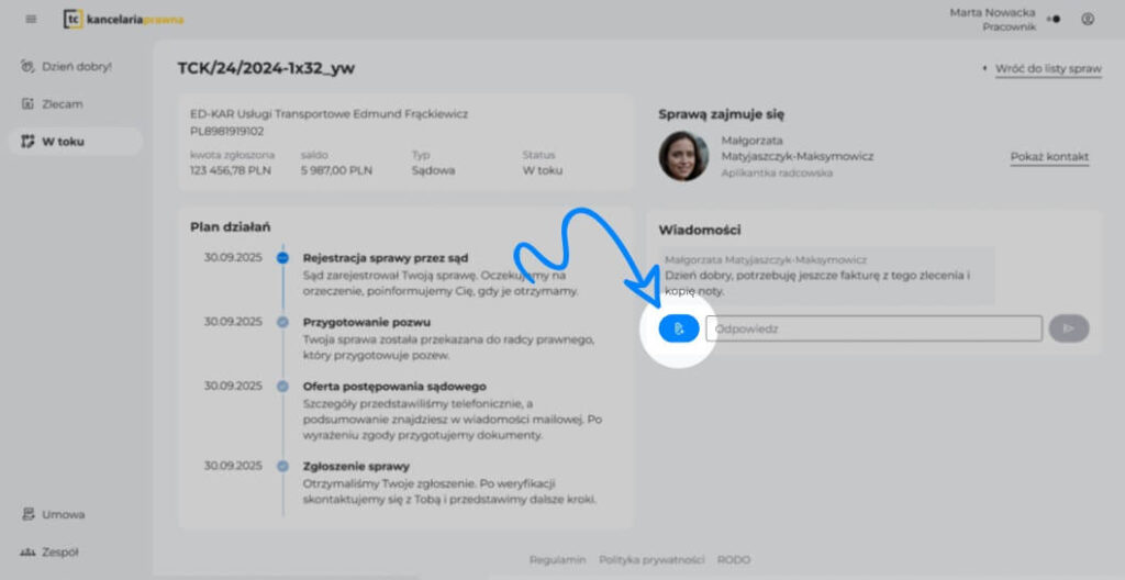 Wysyłanie i dodawanie dokumentów
